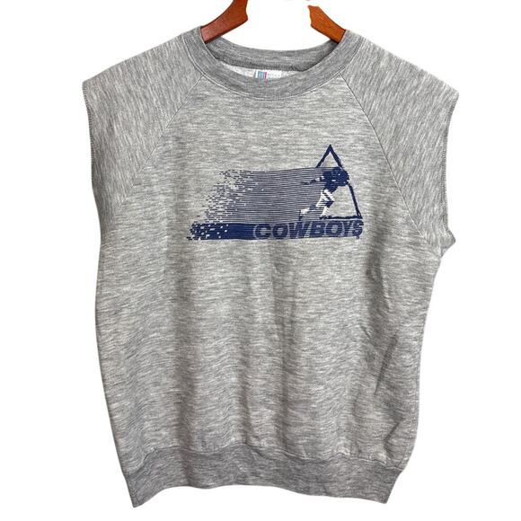 Vintage 80s Dallas Cowboys Sleeveless Sweatshirt Crewneck Old School Garan Inc. - Picture 1 of 7